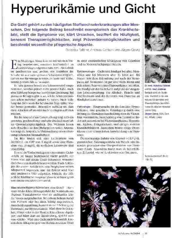 Vorschauseite 1: Hyperurikämie und Gicht
