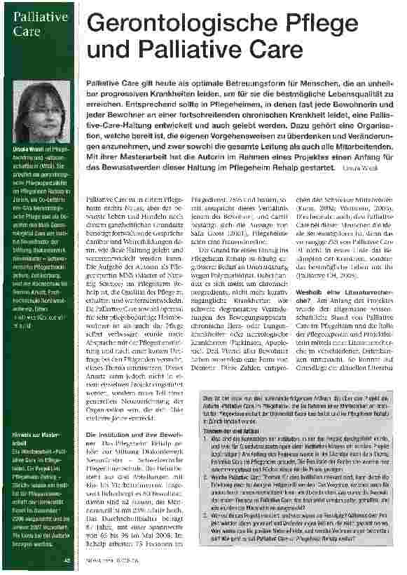 Vorschauseite 1: Gerontologische Pflege und Palliative Care