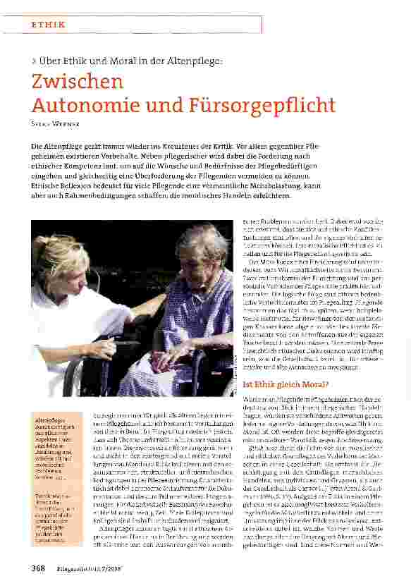 Vorschauseite 1: Zwischen Autonomie und Fürsorgepflicht