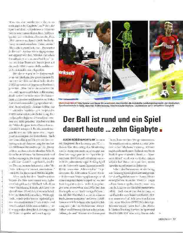 Vorschauseite 4: DER eHEALTH-KICK AUFSTELLUNG PER COMPUTER? GLÄSERNE SPIELER BEI DER EM 2008? eHEALTH-INSTRUMENTE DRIBBELN MIT DER MODERNEN SPORTMEDIZIN IN DIE EHERNE DOMÄNE DES PROFIFUSSBALLS UND…