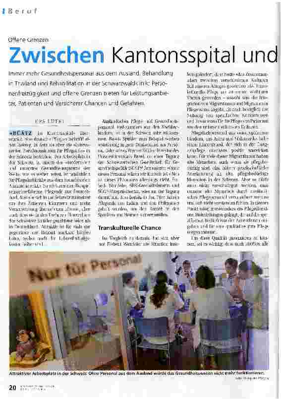 Vorschauseite 1: Zwischen Kantonsspital und Schwarzwaldklinik