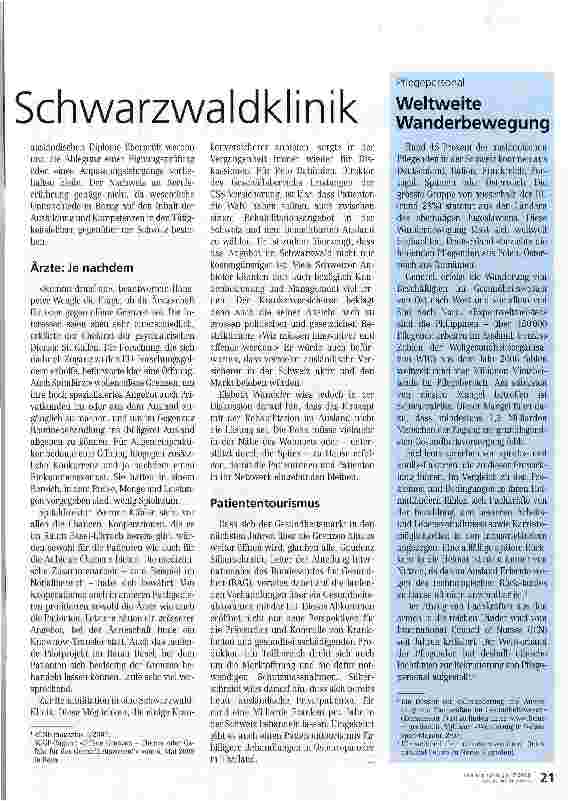 Vorschauseite 2: Zwischen Kantonsspital und Schwarzwaldklinik