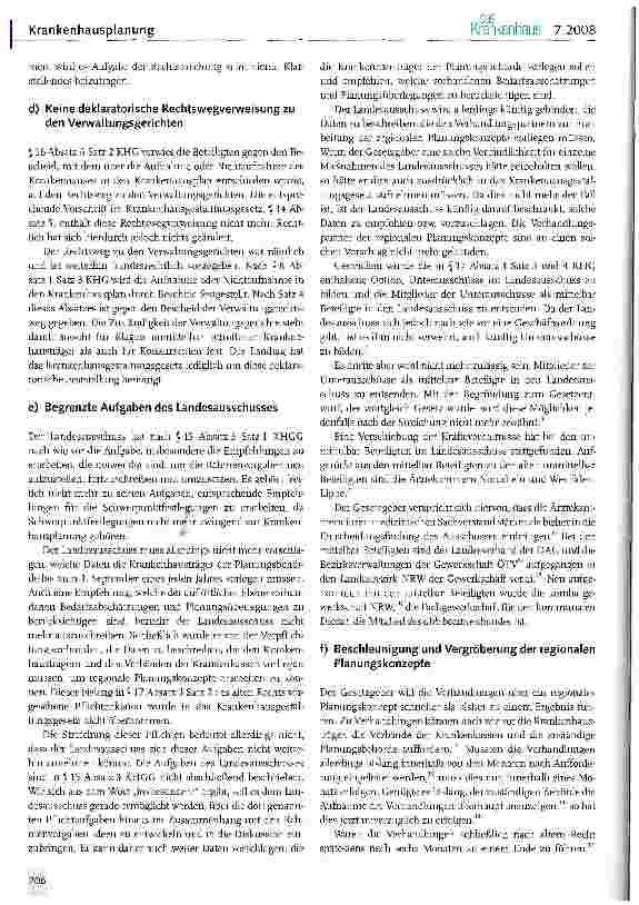 Vorschauseite 3: Das neue Planungsrecht im Krankenhausgestaltungsgesetz des Landes Nordrhein-Westfalen