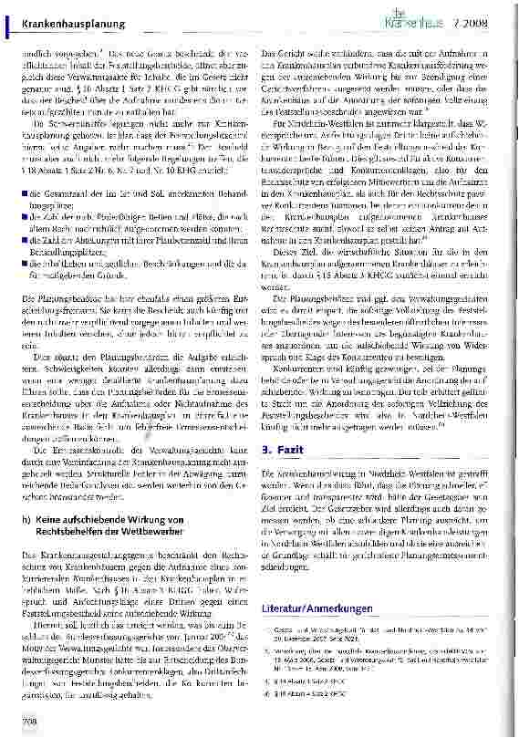 Vorschauseite 5: Das neue Planungsrecht im Krankenhausgestaltungsgesetz des Landes Nordrhein-Westfalen