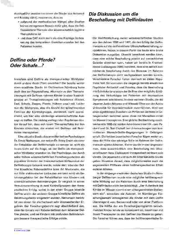 Vorschauseite 3: Können Delfine heilen? Neue wissenschaftliche Befunde zum Thema „Delfinassistierte Therapie