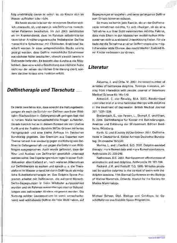 Vorschauseite 4: Können Delfine heilen? Neue wissenschaftliche Befunde zum Thema „Delfinassistierte Therapie