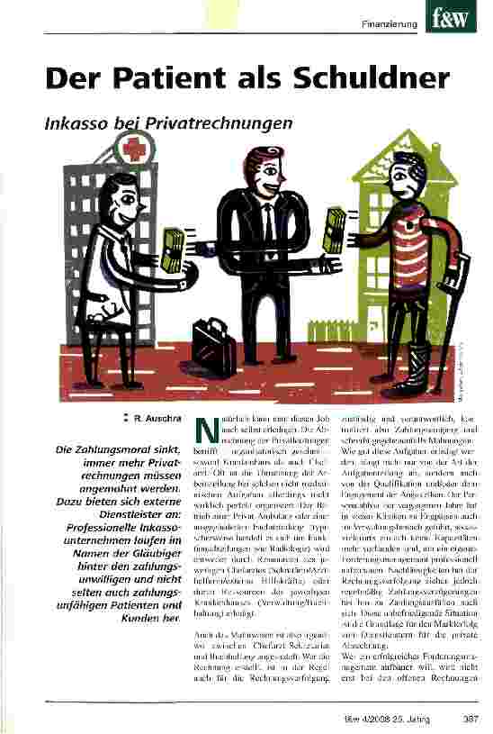 Vorschauseite 1: Der Patient als Schuldner. Inkasso bei Privatrechnungen