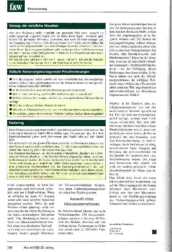 Vorschauseite 4: Der Patient als Schuldner. Inkasso bei Privatrechnungen