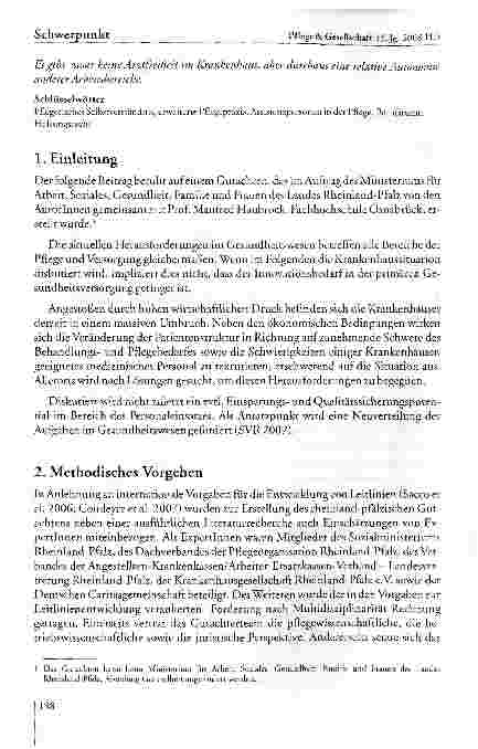 Vorschauseite 2: Schwerpunkt: Wandel des Gesundheitswesens und Aufgabenfelder der Pflege