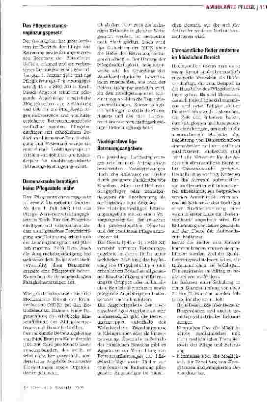 Vorschauseite 2: Niedrigschwellige Angebote entlasten Angehörige