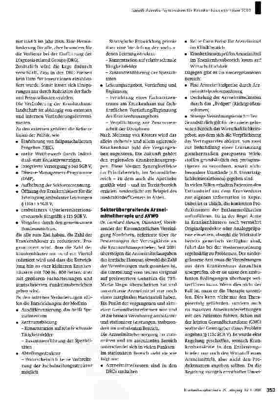 Vorschauseite 2: Krankenhaus und Krankenhausapotheke 2007 - ein Update Bericht vom 9. Sanofi-Aventis-Symposium für Krankenhausapotheker, Berlin, 10. November 2007