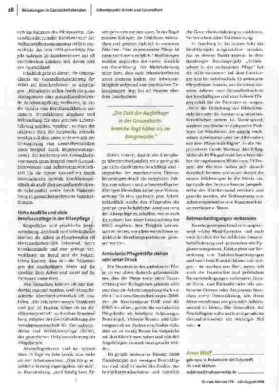 Vorschauseite 3: Belastungen in Gesundheitsberufen Ein Überblick