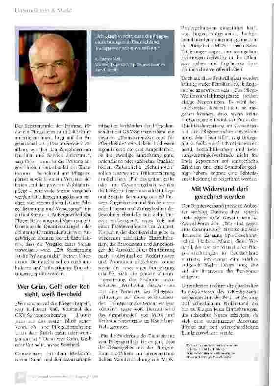 Vorschauseite 3: Sterne oder Ampeln für gute Pflege?