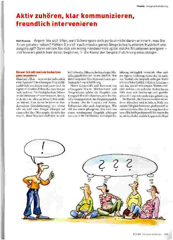 Vorschauseite 1: Aktiv zuhören, klar kommunizieren, freundlich intervenieren