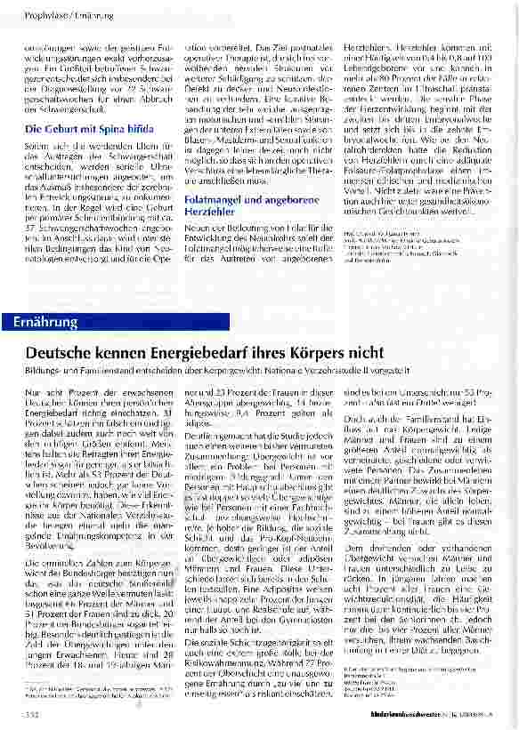 Vorschauseite 2: Kurzmitteilung zur Pränatalen Diagnostik und Therapie von Neuralrohrdefekten