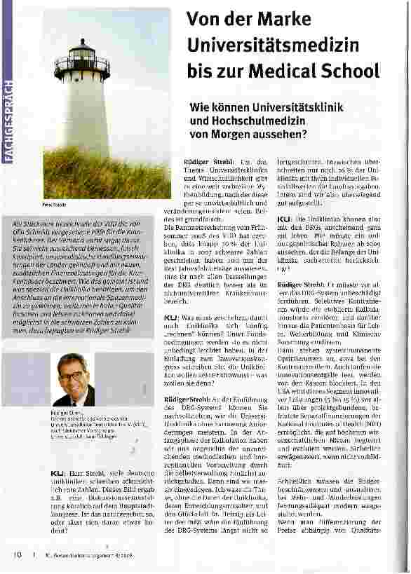 Vorschauseite 1: Von der Marke Universitätsmedizin bis zur Medical SchoolWie können Universitätsklinik und Hochschulmedizin von Morgen aussehen?