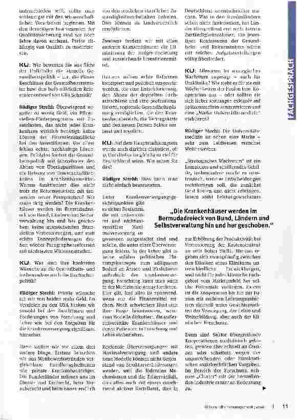 Vorschauseite 2: Von der Marke Universitätsmedizin bis zur Medical SchoolWie können Universitätsklinik und Hochschulmedizin von Morgen aussehen?