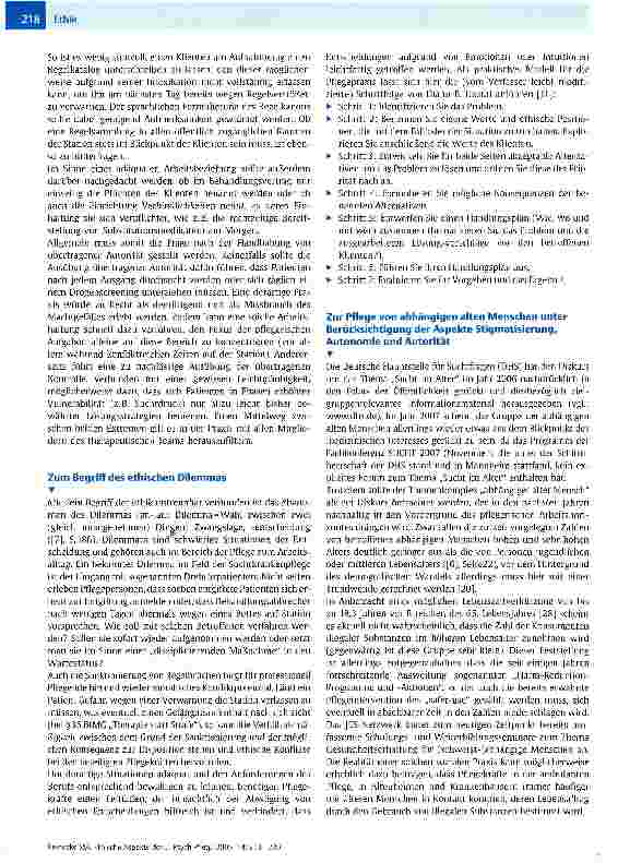 Vorschauseite 6: Ethische Aspekte der Suchtkrankenpflege
