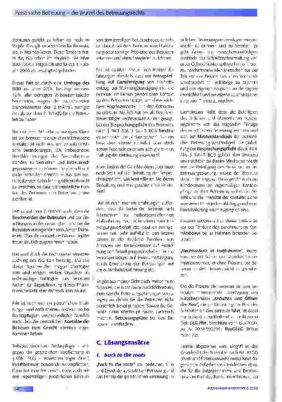 Vorschauseite 2: Persönliche Betreuung -die Wurzel des Betreuungsrechts