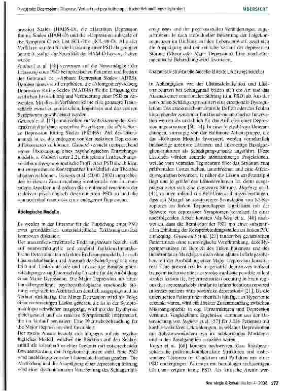 Vorschauseite 3: Poststroke Depression (PSD): Diagnose, Verlauf und psychotherapeutische Behandlungsmöglichkeit
