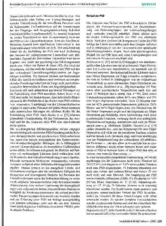 Vorschauseite 5: Poststroke Depression (PSD): Diagnose, Verlauf und psychotherapeutische Behandlungsmöglichkeit