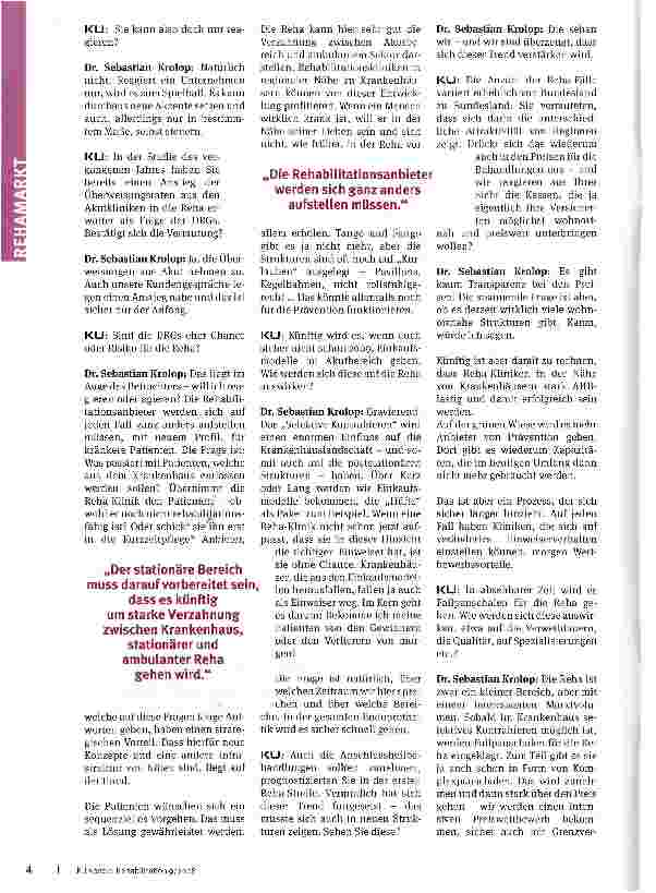 Vorschauseite 3: Der Reha-Markt bleibt schwer