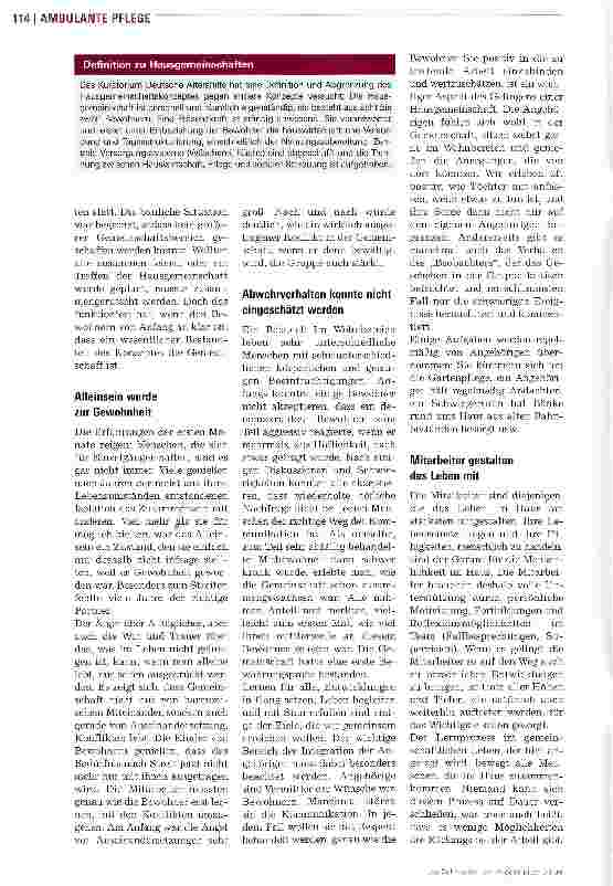 Vorschauseite 2: Hausgemeinschaft statt Altenheim