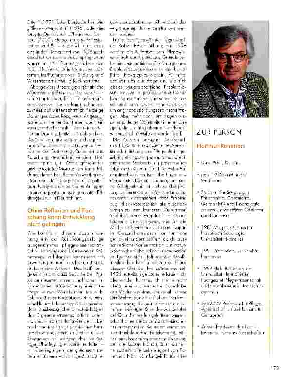 Vorschauseite 2: PFLEGEWISSENSCHAFT UND BILDUNGVORTRAG VON PROF. HARTMUT REMMERS AN DER EVANGELISCHEN FACHHOCHSCHULE BERLIN AM 11. JULI 2008