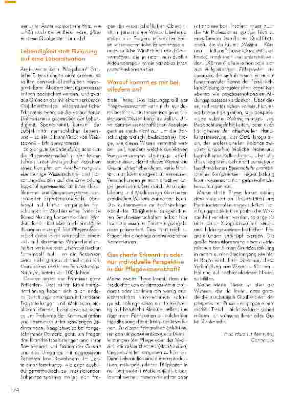Vorschauseite 3: PFLEGEWISSENSCHAFT UND BILDUNGVORTRAG VON PROF. HARTMUT REMMERS AN DER EVANGELISCHEN FACHHOCHSCHULE BERLIN AM 11. JULI 2008