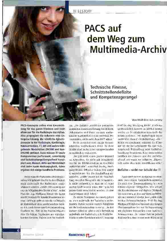Vorschauseite 1: PACS auf dem Weg zum Multimedia-ArchivTechnische Finesse, Schnittstellendefizite und Kompetenzgerangel