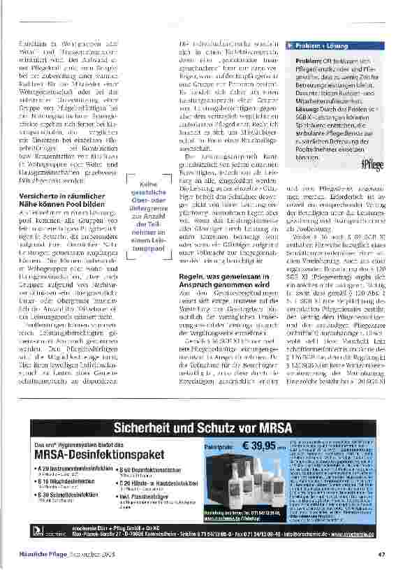 Vorschauseite 2: Recht: Änderungen im Pflegevertrag bei„Gemeinsamer Inanspruchnahme von PflegeleistungenMehr Effizienz - mehr Zeit für Betreuung