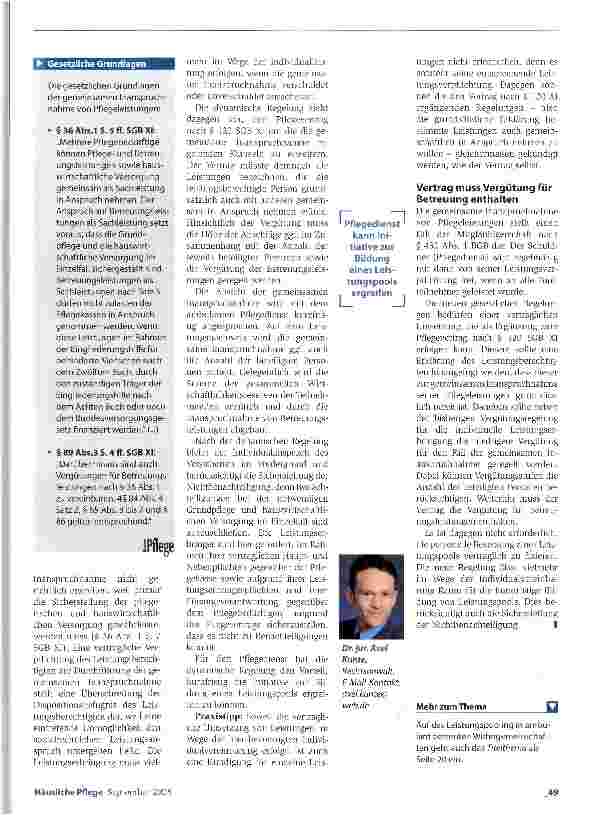 Vorschauseite 4: Recht: Änderungen im Pflegevertrag bei„Gemeinsamer Inanspruchnahme von PflegeleistungenMehr Effizienz - mehr Zeit für Betreuung