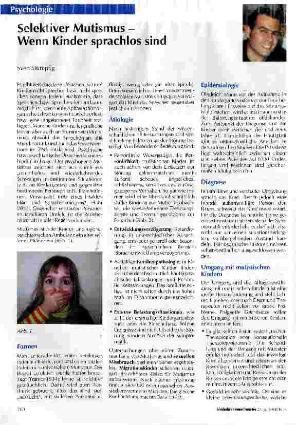 Vorschauseite 1: Selektiver Mutismus -Wenn Kinder sprachlos sind