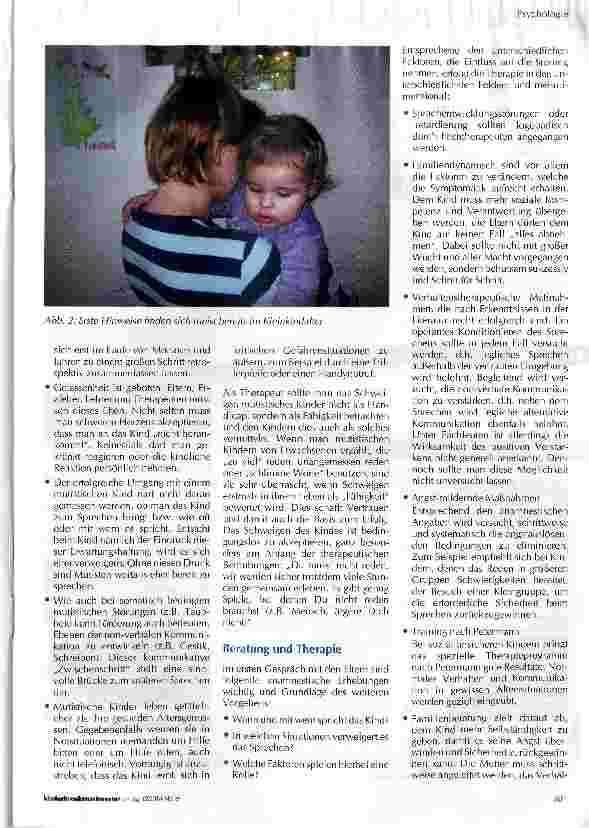 Vorschauseite 2: Selektiver Mutismus -Wenn Kinder sprachlos sind