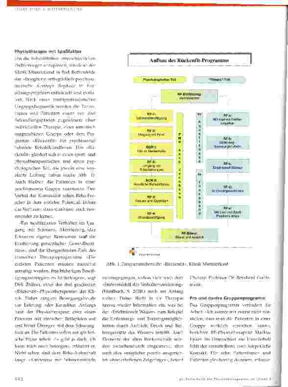 Vorschauseite 2: Psychosoziale Ziele in der Schmerztherapie Multimodale Gruppenprogramme verändern die Physiotherapie
