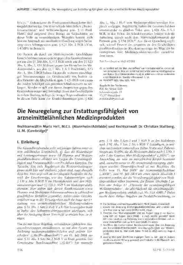 Vorschauseite 4: Regressansprüche des Krankenhausträgers gegen den Hersteller von Medizinprodukten (Teil I)