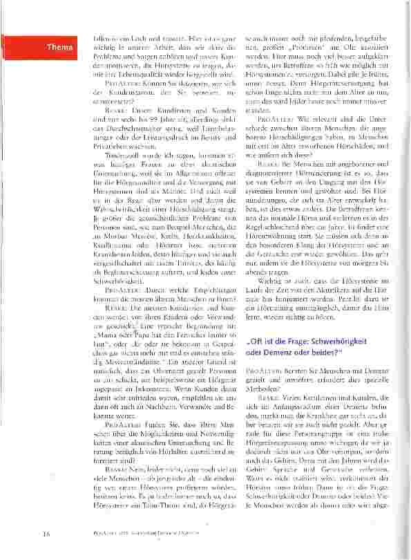 Vorschauseite 2: Das PROALTER-Experteninterview: Thema „Hörgeräte sind keine pfeifenden, beigefarbenen, großen Prothesen am Ohr mehr