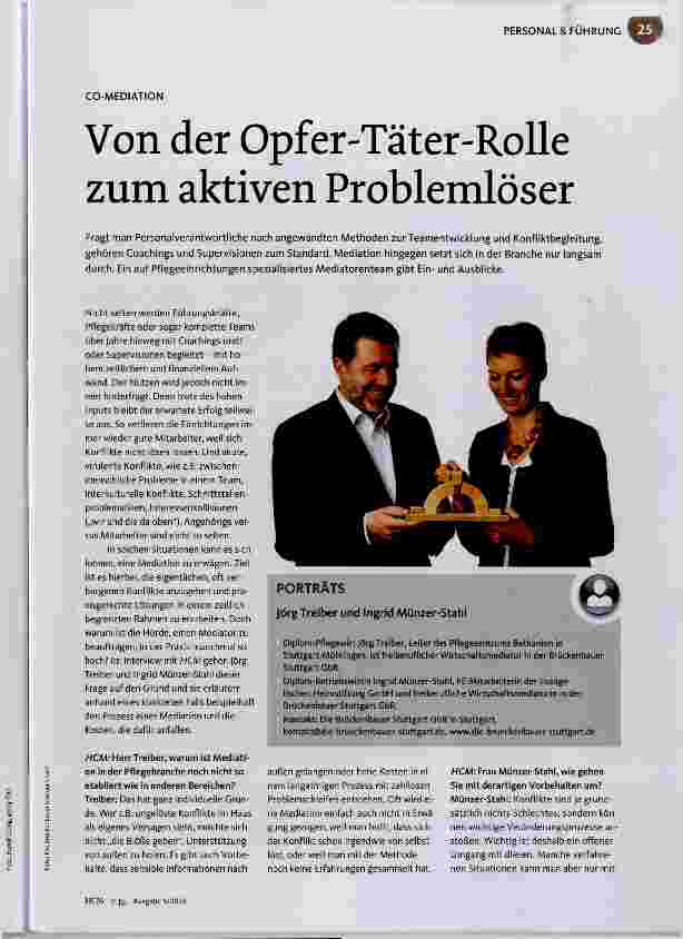 Vorschauseite 1: Von der Opfer-Täter-Rolle zum aktiven Problemloser