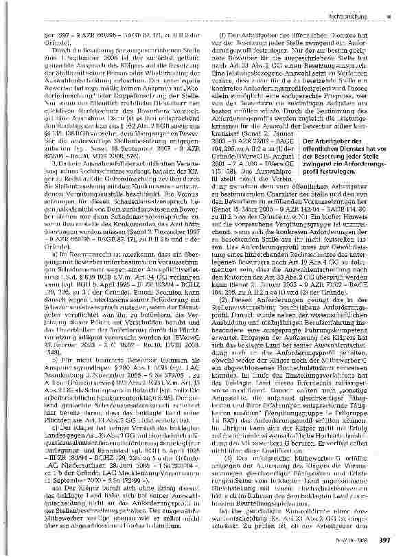 Vorschauseite 4: Schadensersatz statt arbeitsrechtlicher Konkurrentenklage