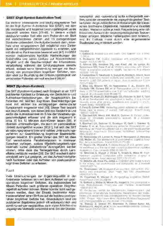 Vorschauseite 5: Postoperative kognitive Dysfunktion-Was ist bei der Auswertung und Konzeption von wissenschaftlichen Untersuchungen zu beachten? -