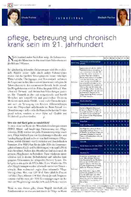 Vorschauseite 1: pflege, betreuung und chronisch krank sein im 21. Jahrhundert