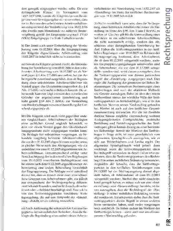 Vorschauseite 5: Nach Übergang eines befristeten in ein unbefristetes Arbeitsverhältnis kommt ein Verstoß gegen das Diskriminierungsverbot von Teilzeitbeschäftigten nicht mehr in BetrachtTzBfG § 4…