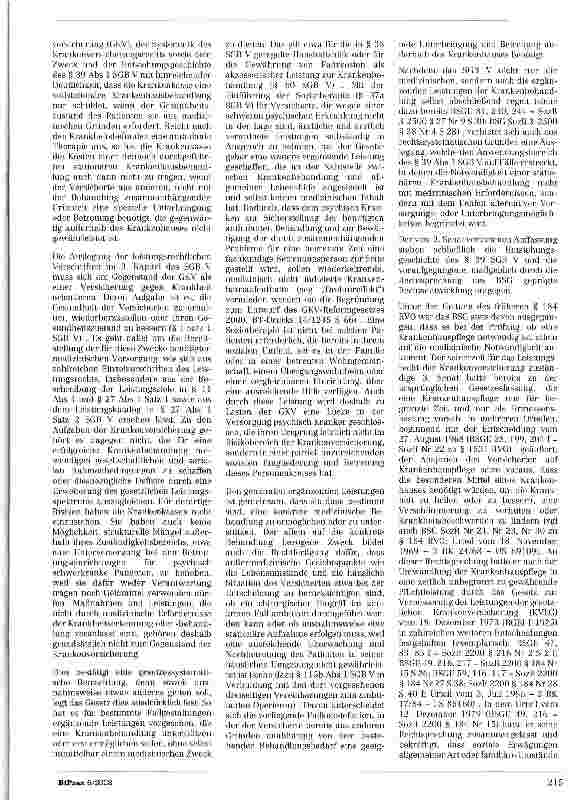 Vorschauseite 3: Zu den Voraussetzungen für Gewährung von vollstationärer Krankenhausbehandlung SGBX §§ 102 IT SGB V § 39 Abs. 1 Satz 2