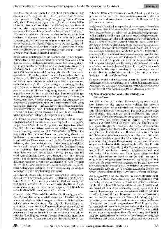 Vorschauseite 3: Dienstrechtsanpassungsgesetz für die Bundesagentur für Arbeit (DRAnpGBA)- neues Gesetz verändert die personalrechtliche Landschaft -