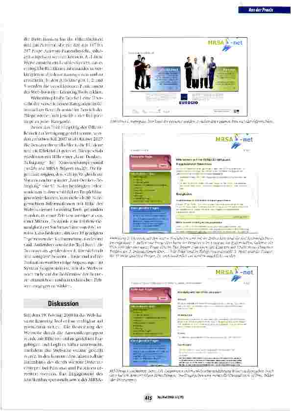 Vorschauseite 4: Entwicklung eines Web-basierten Learning Tools zur Prävention und Bekämpfung von MRSA