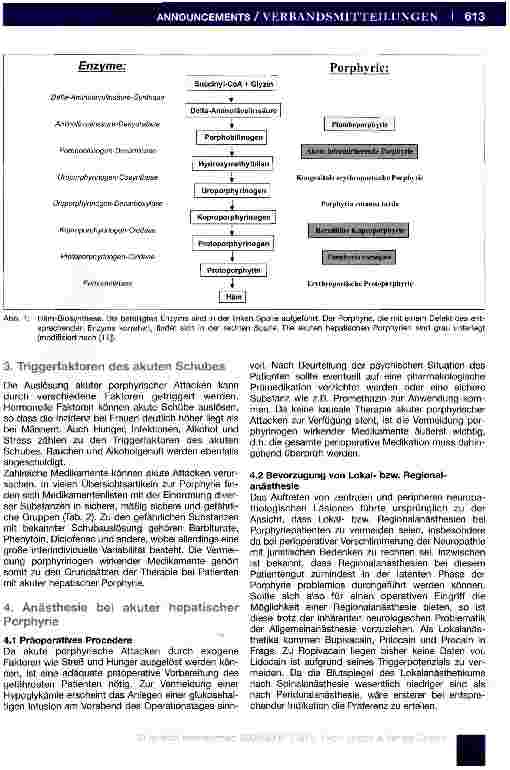 Vorschauseite 2: Empfehlung zur Durchführung von Anästhesien bei Patienten mit Porphyrie