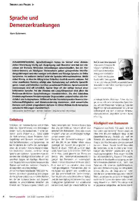 Vorschauseite 1: Sprache und Demenzerkrankungen