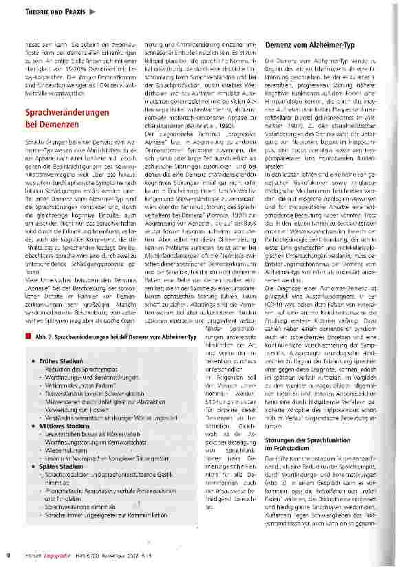 Vorschauseite 3: Sprache und Demenzerkrankungen