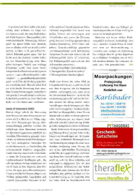 Vorschauseite 4: Perspektiven erweitern!Salutogene Gesundheitsförderung in der PhysiotherapieKrankheitszentrierung in der Physiotherapie und die Notwendigkeit einer Perspektivenerweiterung - Teil 1