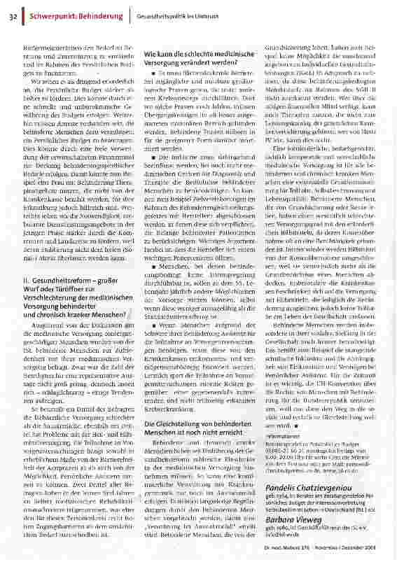 Vorschauseite 3: Gesundheitspolitik im Umbruch